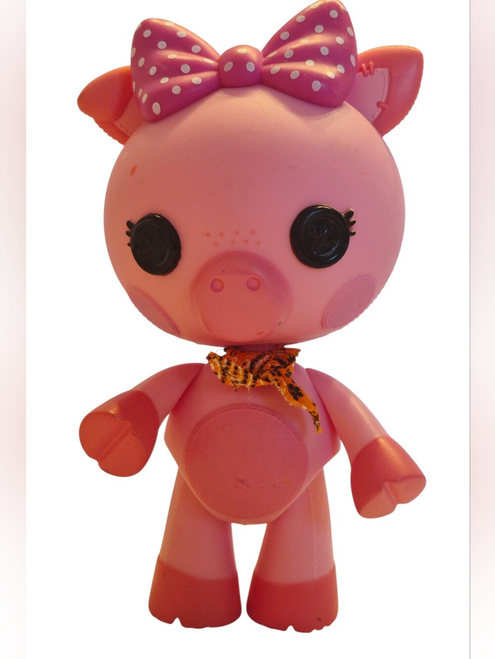 Lalaloopsy Pet Pals Pink Pig Belly Curly Tail Doll 2013 MGA 7.5”Orange Scarf